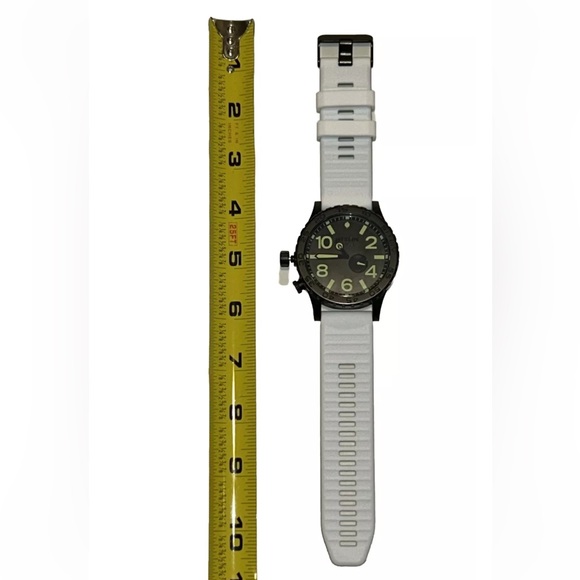 Watch Band 25mm White w Black Rubber Replacement 4 Nixon 51-30 Strap Garmin NEW! - Picture 3 of 12